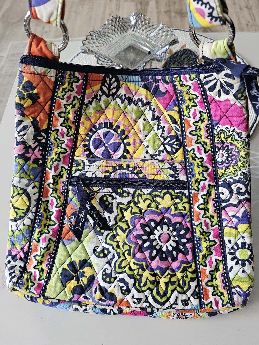 Vera Bradley Quilted Crossbody Bag In Rio Pattern - Picture 3 of 13